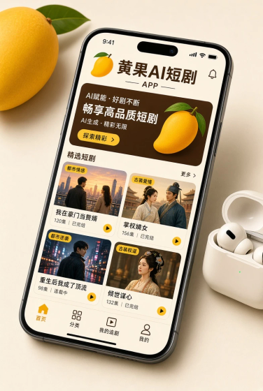 黄果短剧 - 海量精品短剧免费看 Hero图